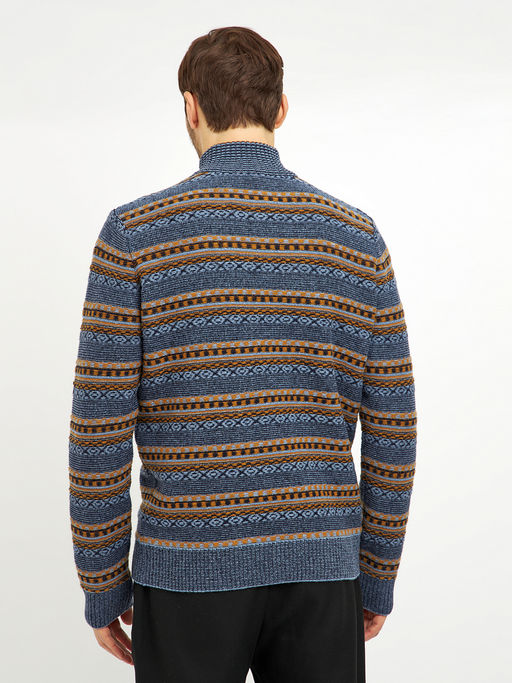 водолазка мужская с молнией на воротнике и с узорами - Glenfield фото 5