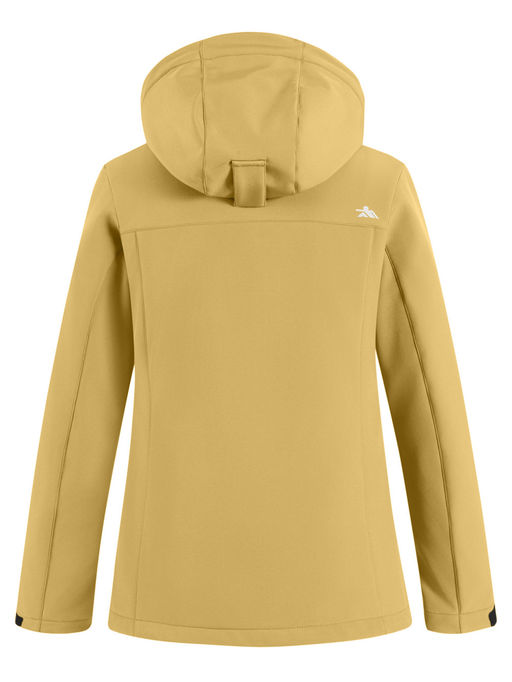 Ветровка спортивная женская с капюшоном softshell горчичного цвета 9566G - Mtforce фото 3