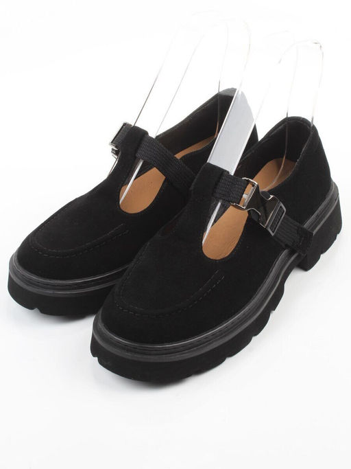 06-DLG06-3 BLACK Туфли женские (натуральная замша)