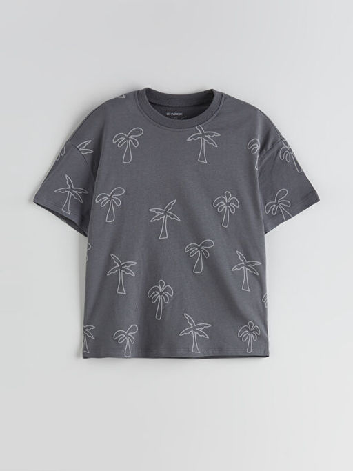 Bisiklet Yaka Bask?l? Erkek ?ocuk Ti??rt