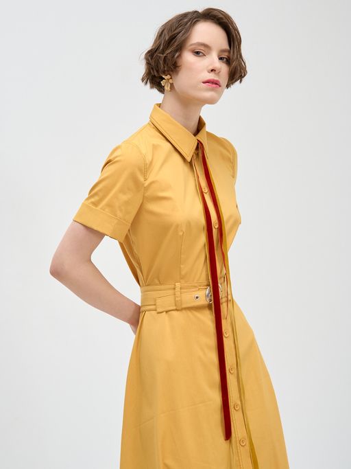 Платье из однотонного хлопка