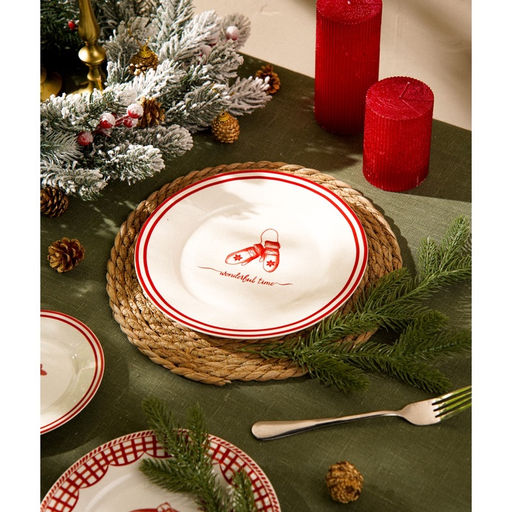 Тарелка новогодняя SL Home «Прекрасное время», d=23 см, обеденная, фарфор