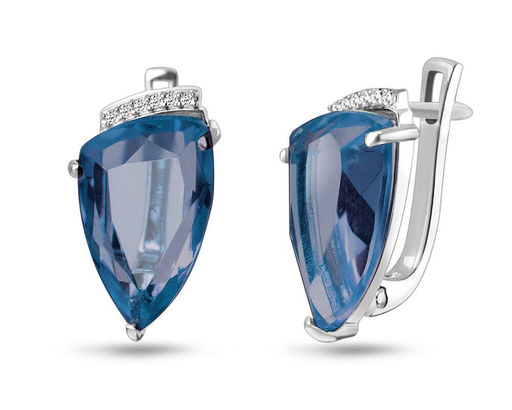 Серьги, танзанит выращ., Леомакс