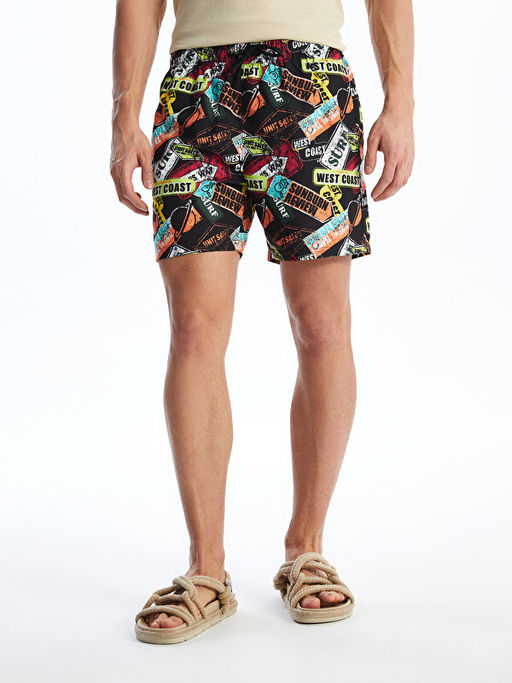 K?sa Boy Desenli Erkek Deniz ?ortu