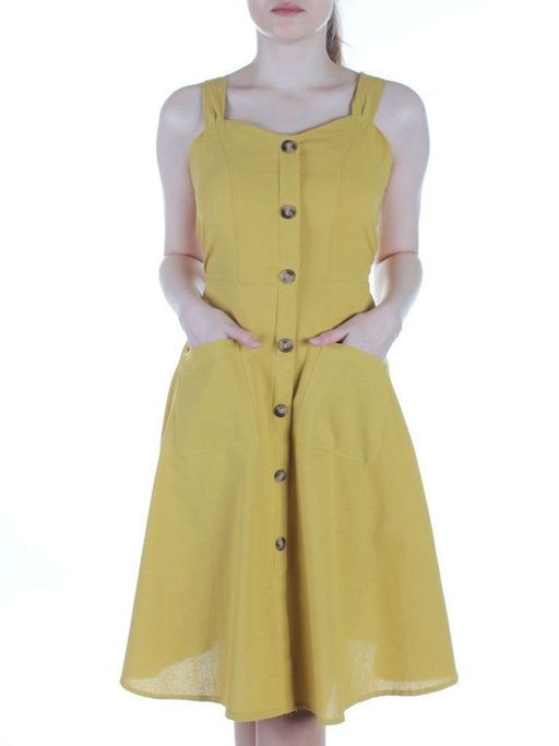 823 YELLOW Платье хлопковое летнее Fashion