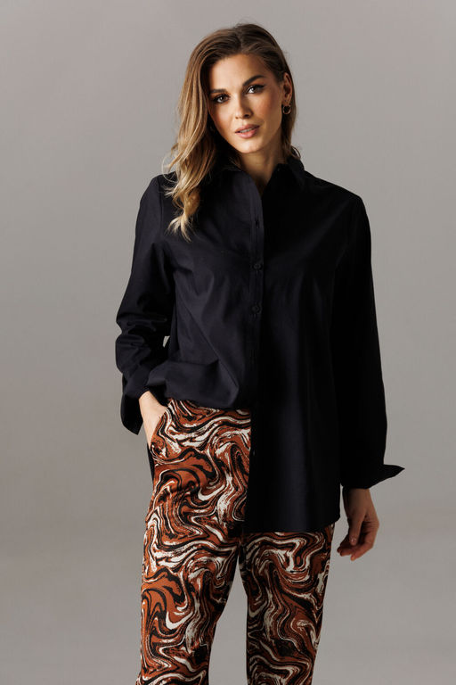 Костюм Lars Style 1196 черный, молочно-коричневый принт