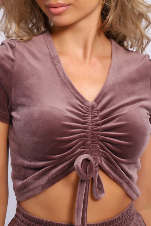 Костюм Натали 71121 топ и юбка-шорты из велюра фото 24