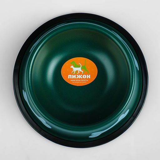 Миска с косточками, железная с нескользящим основанием 15 х 3,5 см, 150 мл, зелёная - Пижон фото 3