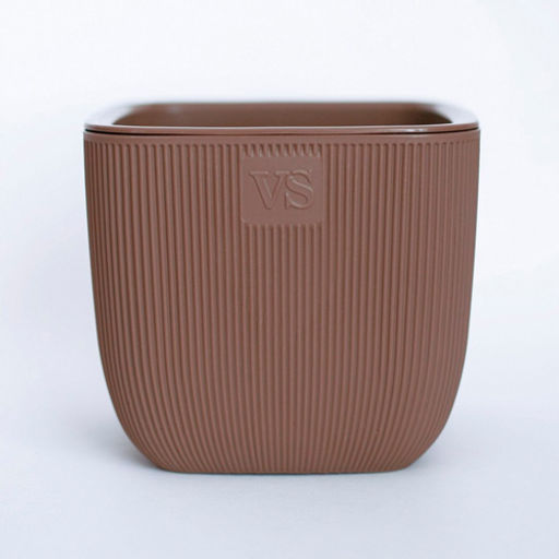 Горшок для цветов с дренажной системой Фабио VipSet 1,95 л шоколад (AMF-1,95-04) /КРАССУЛА/  фото 2