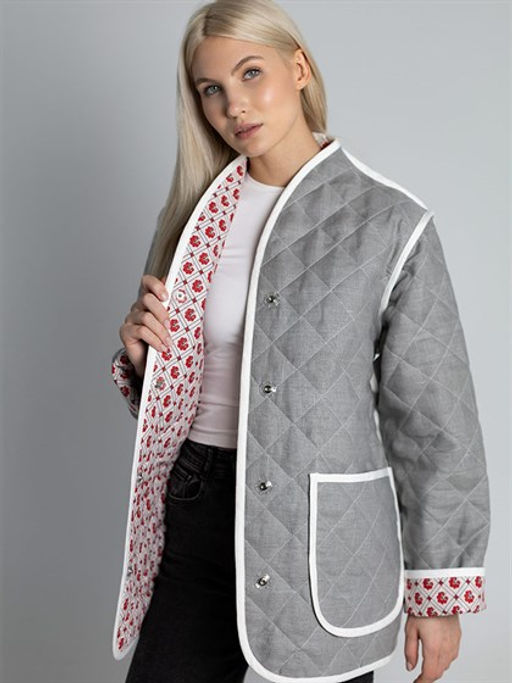 Жакет женский лен 100%, хлопок 100%, льняной утеплитель 100%