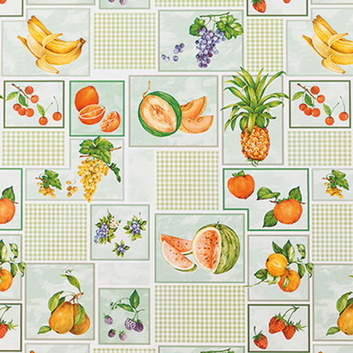 Клеенка столовая на тканевой основе "Фрукты" 1,26х25м, ПВХ, в рулоне, Россия (цена за м/п)