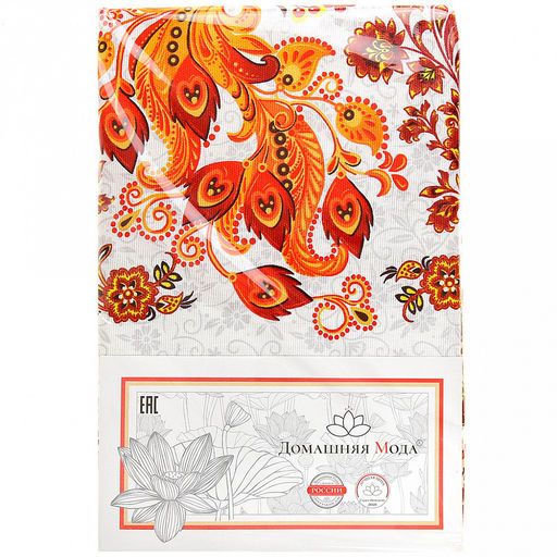 "Жар-птица" Скатерть 220х145см, длина стола до 180см, на 8-10 персон, хлопок "Комфорт" 171г/м2, "Домашняя мода" (Россия)