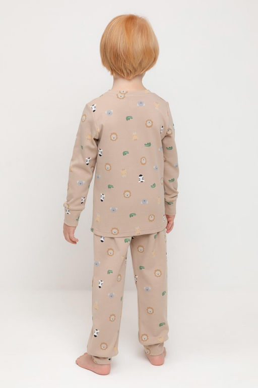 К 1552/темно-бежевый,зоопарк пижама д/дет яс