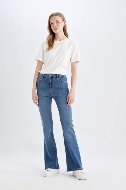 Длинные джинсовые брюки Mia с нормальной талией - Defacto фото 3