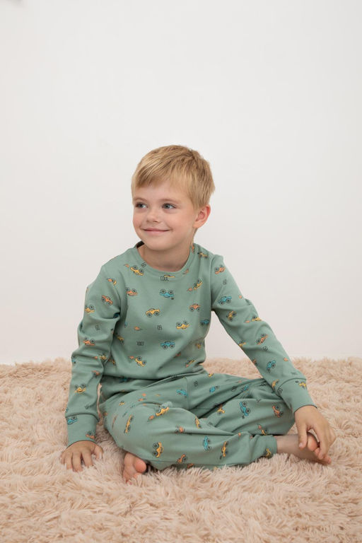 Crockid _ К 1552/гонки на весеннем зеленом пижама дет  фото 5