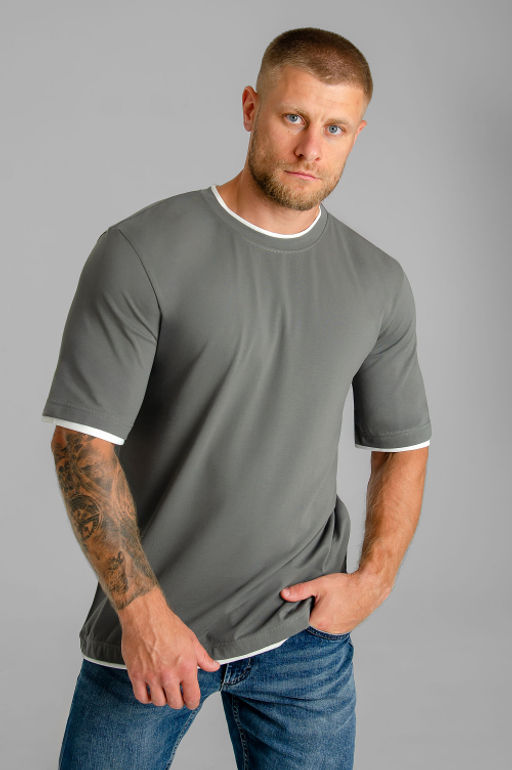 Арт. 67115/5 Футболка мужская 48-56 (5 шт) Цвет:серо-зеленый - Идеал фото 9