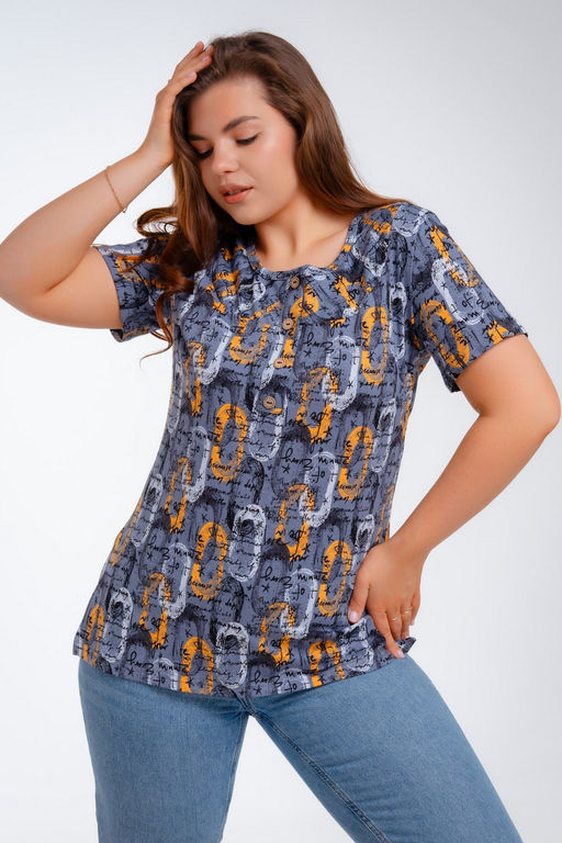 Туника женская из кулирки Наина газета макси