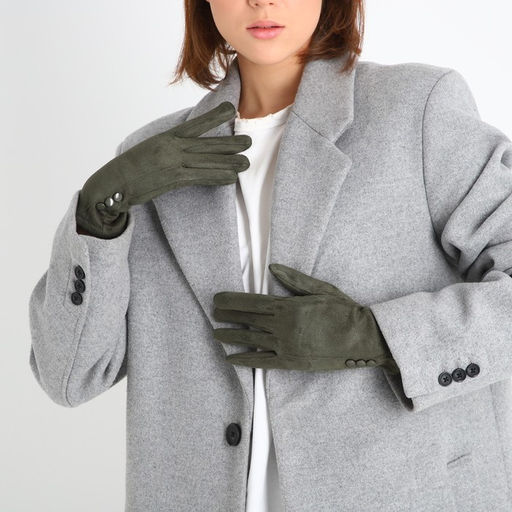 Перчатки женские, безразмерные, без утеплителя, цвет хаки