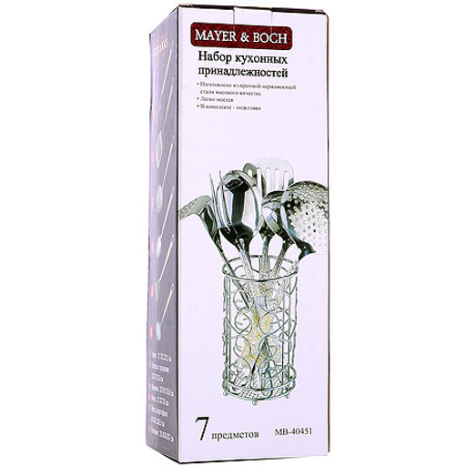 40451 Набор кухонных принадлежностей 7пр на подставке нерж/ст MB (х12) - Mayer&boch фото 6