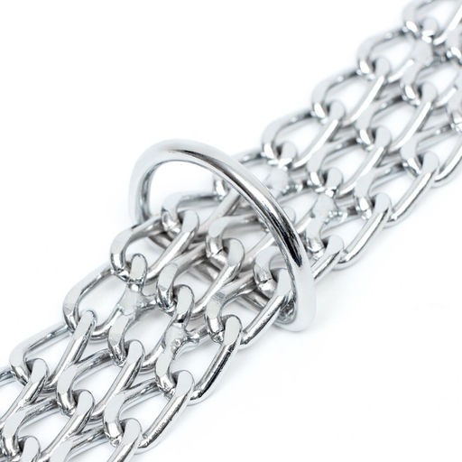 Ошейник металлический, плетёный, с вставкой из нейлона, 60 см × 3 мм