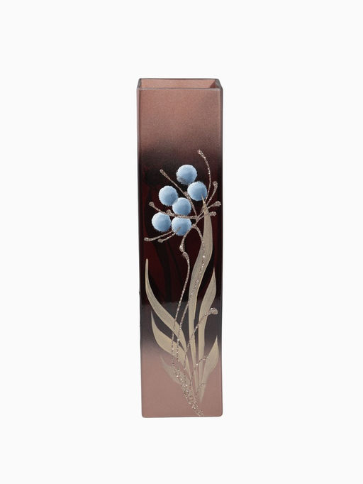 Ваза «Цветок», h=40.5 см, d=10.5 см, стекло, коричневая