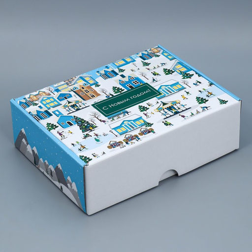 Коробка подарочная новогодняя складная «С Новым годом», 30.5×22×9.5 см