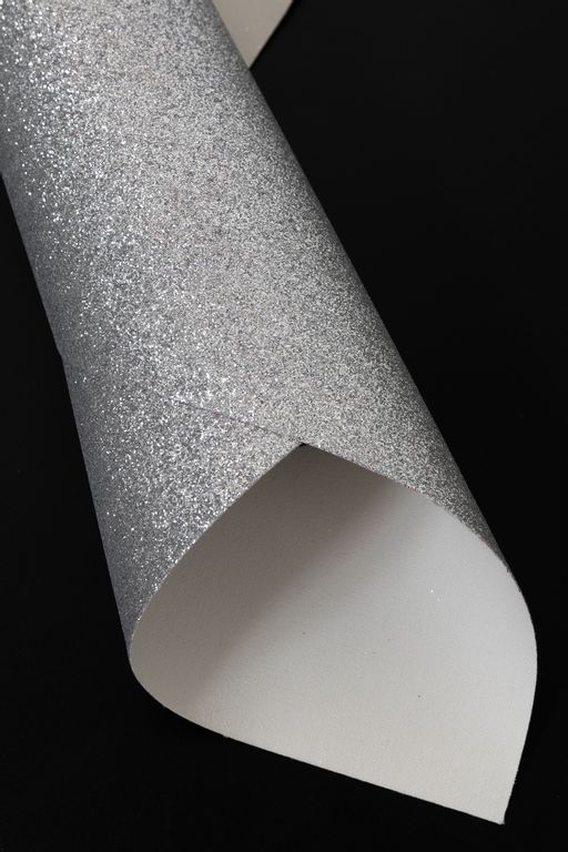 Кожзам с глиттером А4 (5 листов) SF-5834, серебро №14 - Больше подарков фото 2