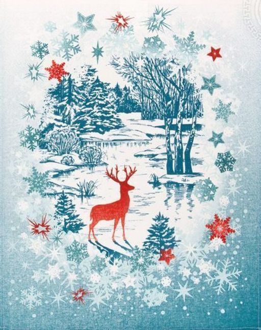 Полотенце 50*60 см. Синий иней рогожка хлопок 100% - Лен поволжья фото 3