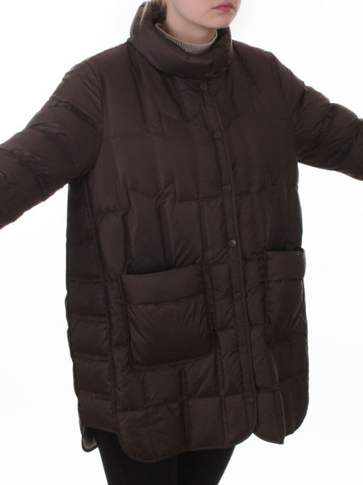 H24-328 BROWN Куртка пуховая облегченная женская (белый утиный пух) - Fashion фото 2