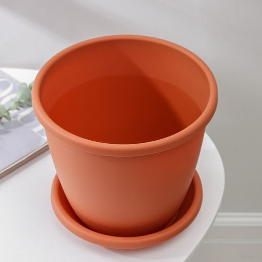 Горшок для цветов с поддоном «Альтернатива. Афина», 5.5 л, пластиковый, коричневый