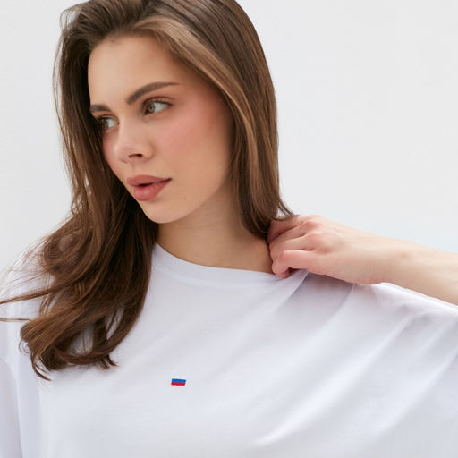 Футболка женская MINAKU: Exclusive print, белая, размер 52