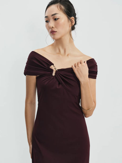 Платье миди с открытыми плечами / Zarina