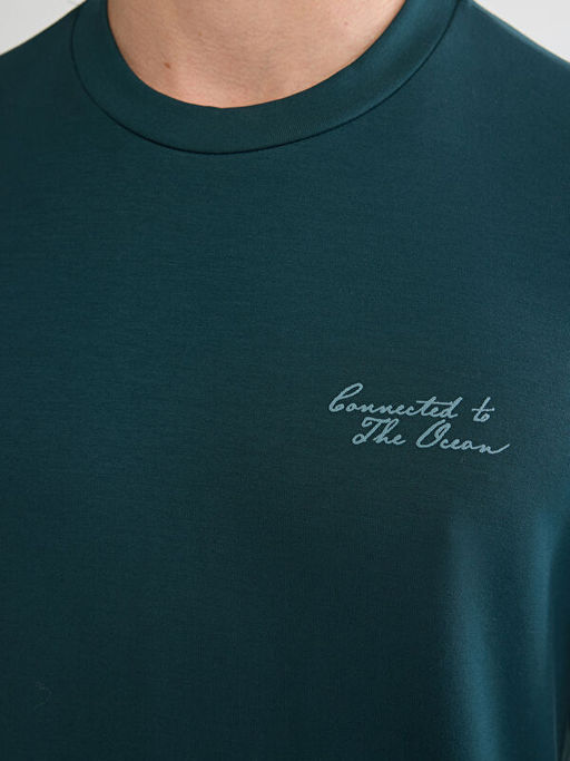 Bisiklet Yaka Nak??l? Erkek Sweatshirt