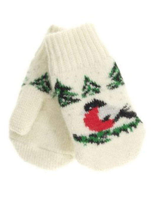 Варежки детские круговые Снегирь на ёлке 0307-1 - Рассказовские варежки фото 2