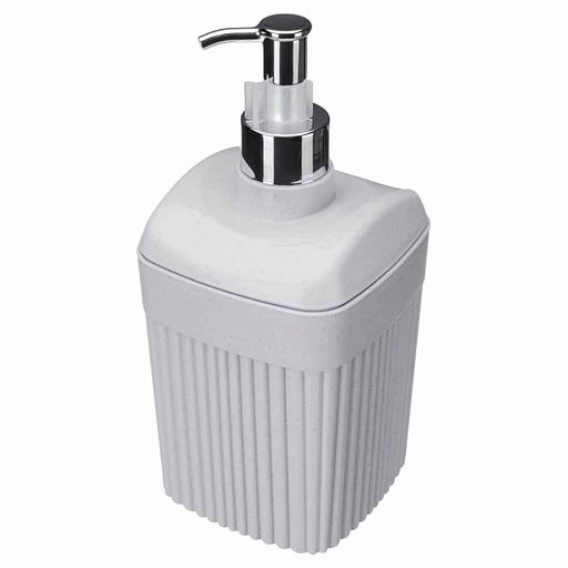 ДИСПЕНСЕР ДЛЯ ЖИДКОГО МЫЛА VELVET 90х90х187ММ, 0,65Л (Светло-серый флэк) - Econova фото 2