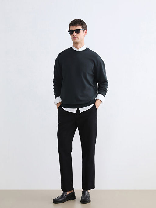 Bisiklet Yaka Erkek Sweatshirt