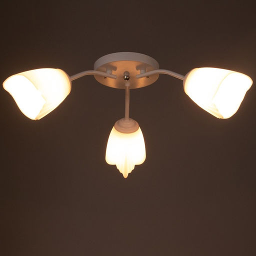 Люстра «Оникс» BayerLux 3×15 Вт E27, белый, 50×50×15 см