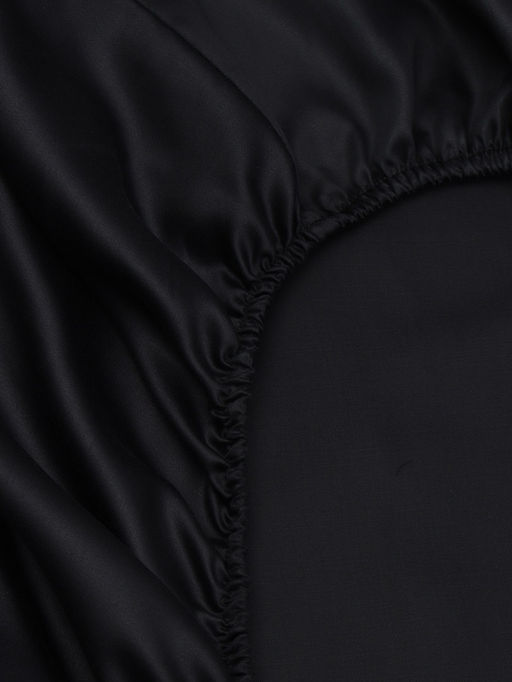 Простыня на резинке 2-спальная SL Home Tencel, 160200+30 см, чёрная, тенсель - Sima-land home фото 9