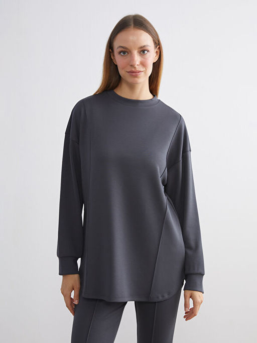 Bisiklet Yaka Kad?n Sweatshirt Tunik