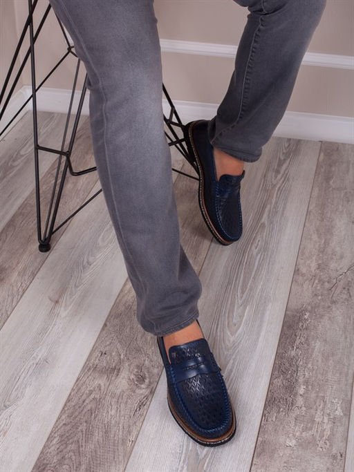 Слиперы мужские от производителя/ Лоферы/ Мокасины на все случие жизни 310-01-L1 Темно-синий - Piniolo фото 2