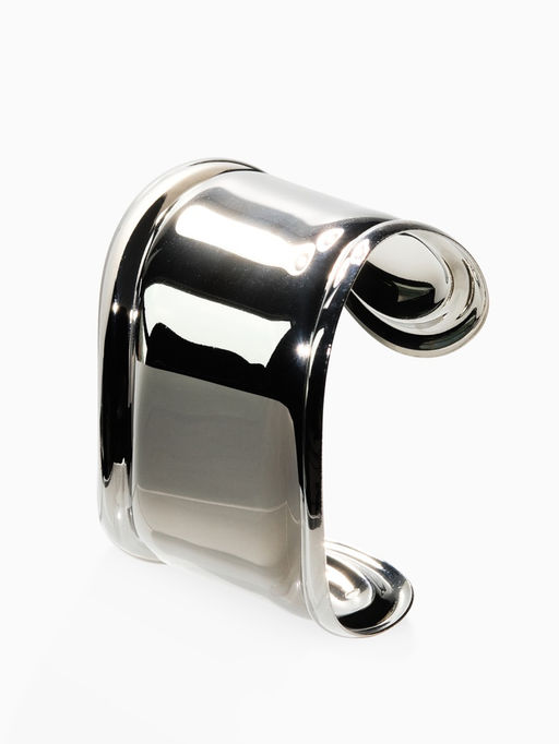 Браслет манжета «Изгиб», d=6 см, цвет серебро