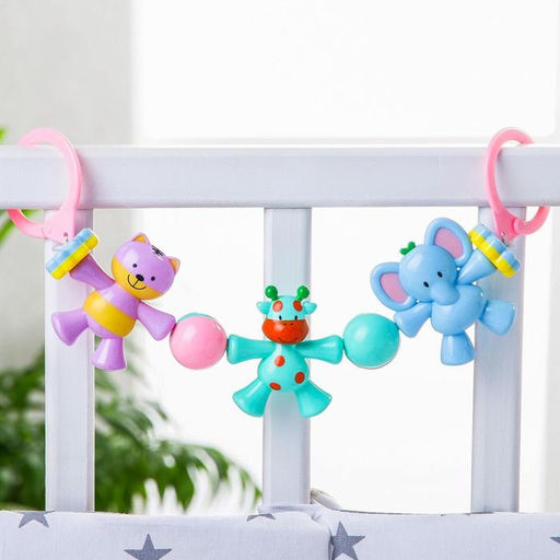 Растяжка на коляску/кроватку Зверята, 3 игрушки, цвет МИКС, Крошка Я  фото 2