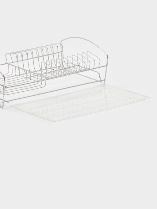 Сушилка для тарелок и кружек с поддоном 39*25*12 см, цвет хром