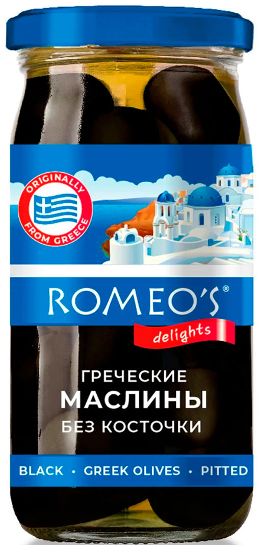 Маслины Греческие гигант б/кост RomeoS Delights 340г