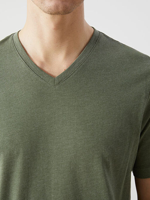 V Yaka K?sa Kollu Penye Erkek Ti??rt