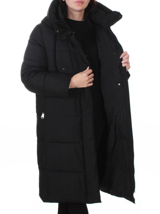 8818 BLACK Пальто зимнее женское (200 гр. холлофайбер)