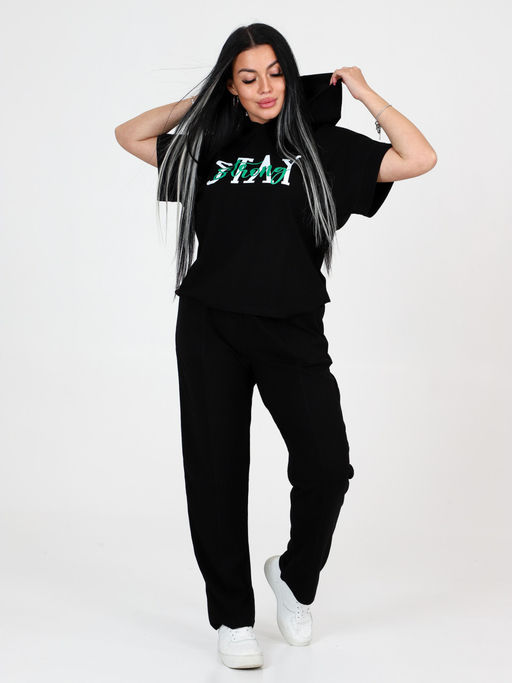 ЖК-2313 ЖЕНСКИЙ СПОРТИВНЫЙ КОСТЮМ (Черный) - А-дина фото 4
