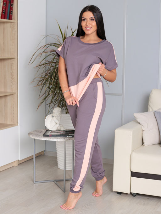 Костюм женский К-209 (футер с лайкрой) Серая