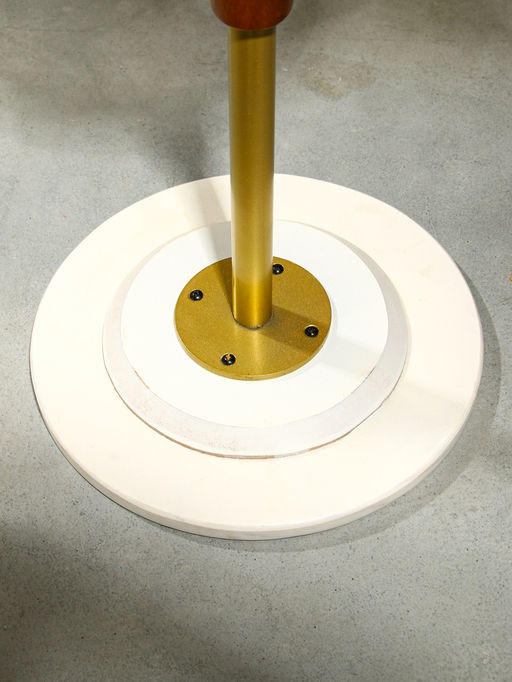 Столик кофейный, 30×30×55 см, манговое дерево, алюминий, мрамор