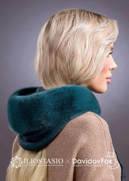 Капор кашемир норка изумруд